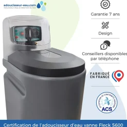 Adoucisseur D'eau 30L Fleck 5600 MV Mécanique Volumétrique Anti Calcaire Fabriqué En France