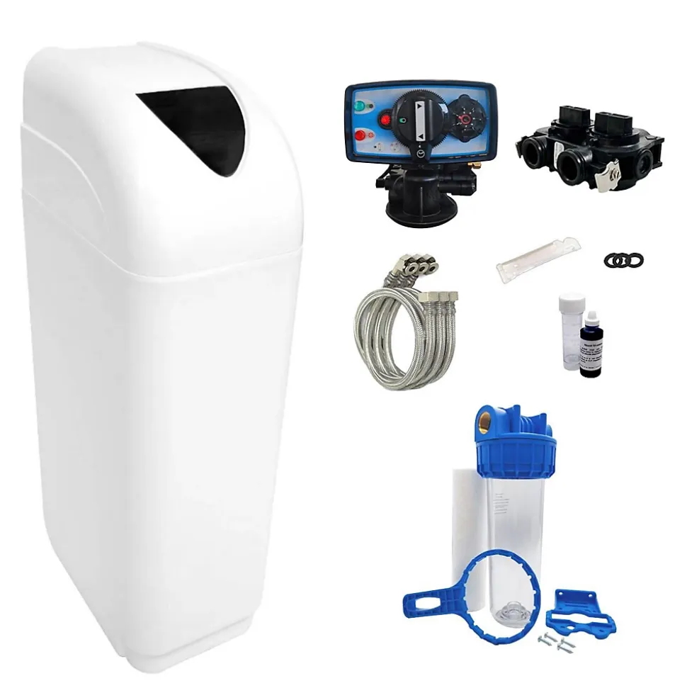Adoucisseur D'eau 25l Vanne Fleck 5600 Mc Complet Bac Blanc - Kit Essentiel