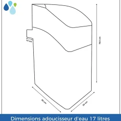 Adoucisseur D'eau Sans électricité Kube 17l - 2 à 4 Personnes Vanne Volumétrique Mécanique
