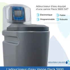 Adoucisseur D'eau Tactile 16l Fleck 5800 Xtr Fabriqué En France Avec Kit D'installation Complet