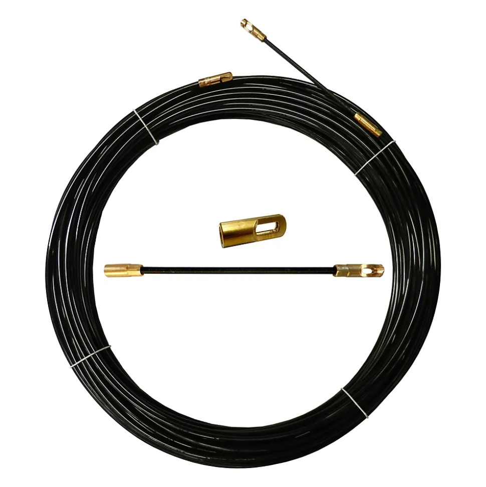 Aiguille tire-fils en nylon noir diamètre 4 mm, 5 mètres, avec terminaux interchangeables