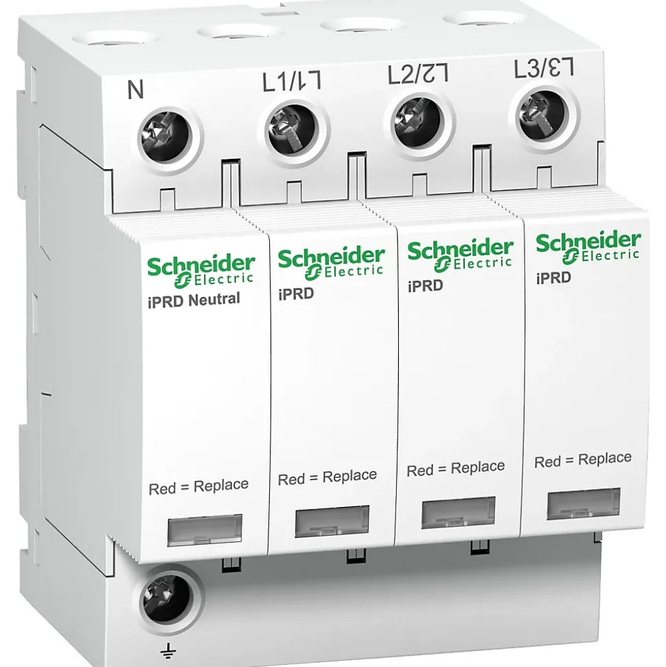 A9l65601 Schneider - Parafoudre Triphasé + Neutre De Type 2 Iprd65r - 65ka - Report De Signalisation