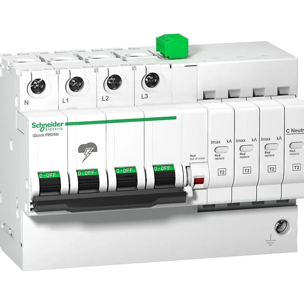 A9l16294 Schneider - Parafoudre Triphasé + Neutre De Type 2 Autoprotégé - 40ka - Report De Signalisation