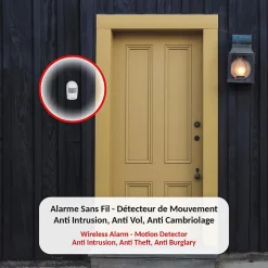 Alarme FISHTEC Détecteur de Présence - Carillon - 90 dB