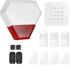 Alarme maison sans fil wifi et gsm 4G connectée Casa avec sirène extérieure - kit 8
