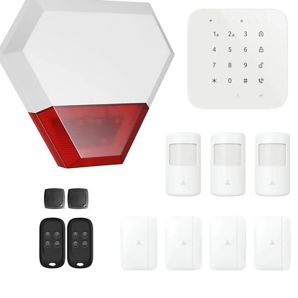 Alarme maison sans fil wifi et gsm 4G connectée Casa avec sirène extérieure - kit 8
