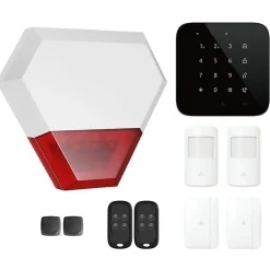 Alarme maison sans fil wifi et gsm 4G connectée Casa Noire avec sirène extérieure - kit 7
