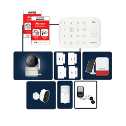 Alarme Maison Wifi Sans Fil Vigilia VIG502 - Kit Complet avec Caméras Full HD intérieur et extérieure autonome et 9 Acces