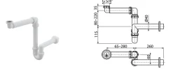 Alca Siphon de salle de bain 5/4' x DN40 (A434)