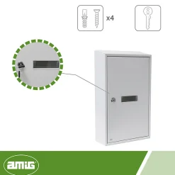 AMIG - Boîte aux lettres 5 - 400 x 250 x 100 mm - Acier - Blanc