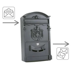 AMIG - Boîte aux lettres 4 - 400 x 240 x 80 mm - Aluminium - Noir