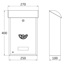AMIG - Boîte aux lettres 2 - 400 x 250 x 100 mm - Acier - Vert