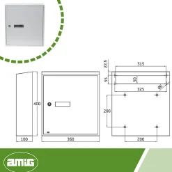 AMIG - Boîte aux lettres 6 - 400 x 360 x 100 mm - Acier - Blanc
