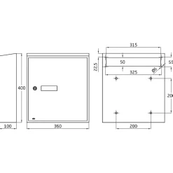 AMIG - Boîte aux lettres 6 - 400 x 360 x 100 mm - Acier - Blanc