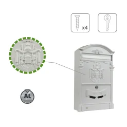 AMIG - Boîte aux lettres 4 - 400 x 240 x 80 mm - Aluminium - Blanc