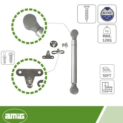 AMIG - Compas à gaz fermé 96 - 12 kg - Gris