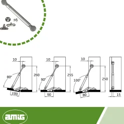AMIG - Compas à gaz fermé 96 - 12 kg - Gris