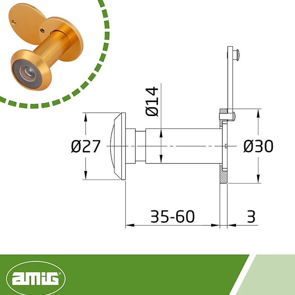 AMIG - Judas optique 3 - 14 35-60 mm - Aluminium - Or
