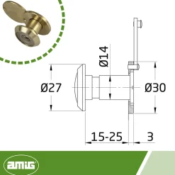 AMIG - Judas optique 4 - 14 15-25 mm - Laiton - Poli