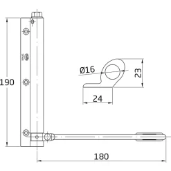 AMIG - Paumelle ressort 200 - 190 x 180 mm - Aluminium - Argent