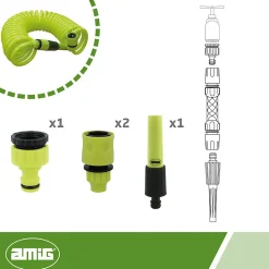 AMIG - Tuyau spirale R39 - 7,5 m - Caoutchouc EVA - Vert pistache