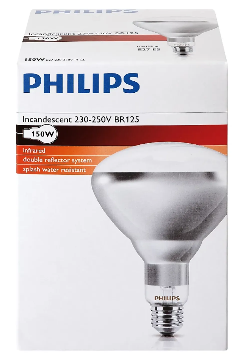 Ampoule PHILIPS IR à vis blanche 150W