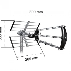 Antenne d'extérieur trinappe 26 dB + filtre 694 MHz