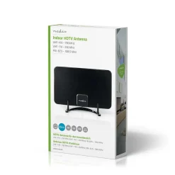 Antenne HDTV d'Intérieur 0 - 25 km Gain de 26 dB FMVHFUHF Noire NEDIS