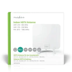 Antenne HDTV d'Intérieur 0 - 25 km Gain de 30 dB FMVHFUHF Blanche NEDIS