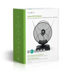 Antenne HDTV d'Intérieur 0 - 25 km Gain de 30 - 36 dB FMVHFUHF Noire NEDIS