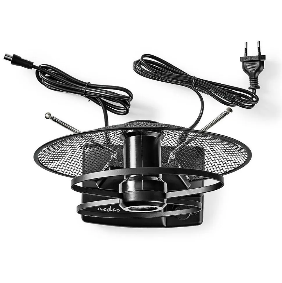 Antenne HDTV d'Intérieur 0 - 25 km Gain de 30 - 36 dB FMVHFUHF Noire NEDIS