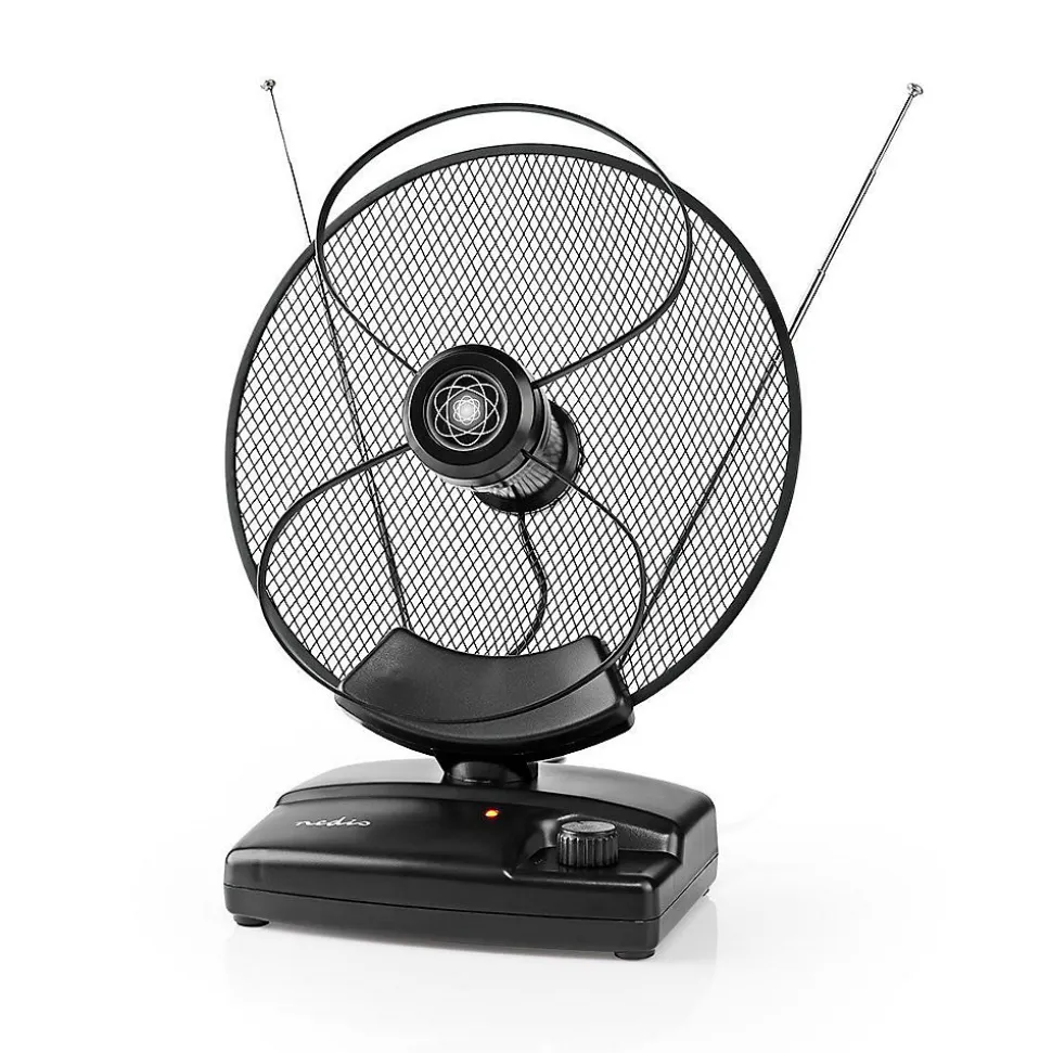 Antenne HDTV d'Intérieur 0 - 25 km Gain de 30 - 36 dB FMVHFUHF Noire NEDIS