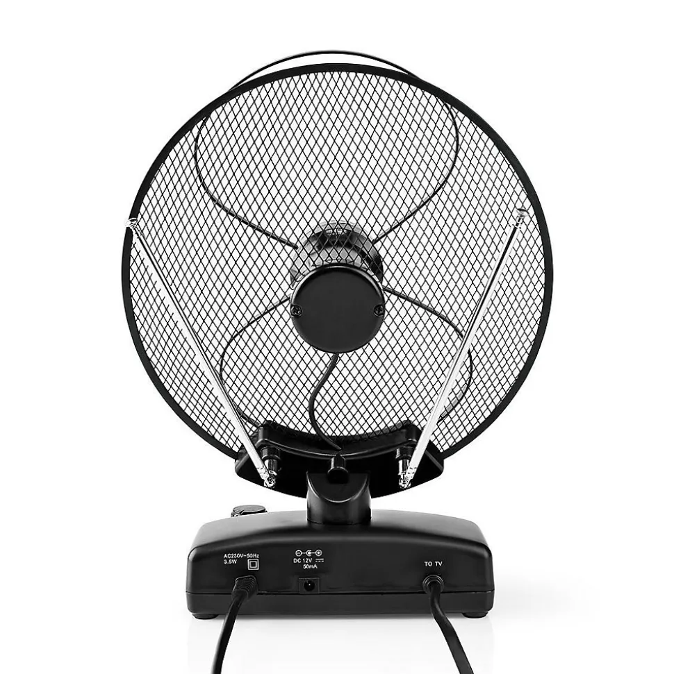 Antenne HDTV d'Intérieur 0 - 25 km Gain de 30 - 36 dB FMVHFUHF Noire NEDIS