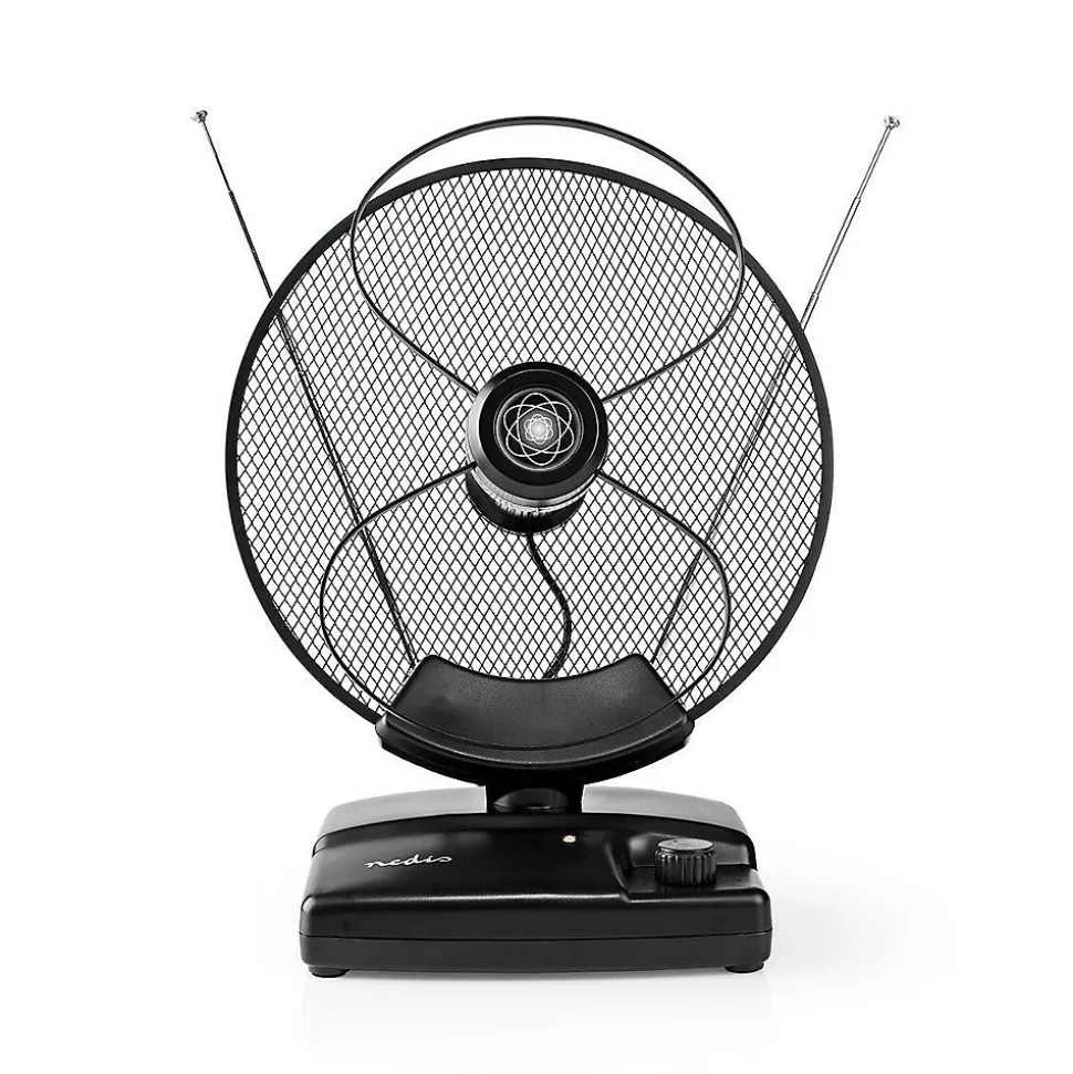 Antenne HDTV d'Intérieur 0 - 25 km Gain de 30 - 36 dB FMVHFUHF Noire NEDIS