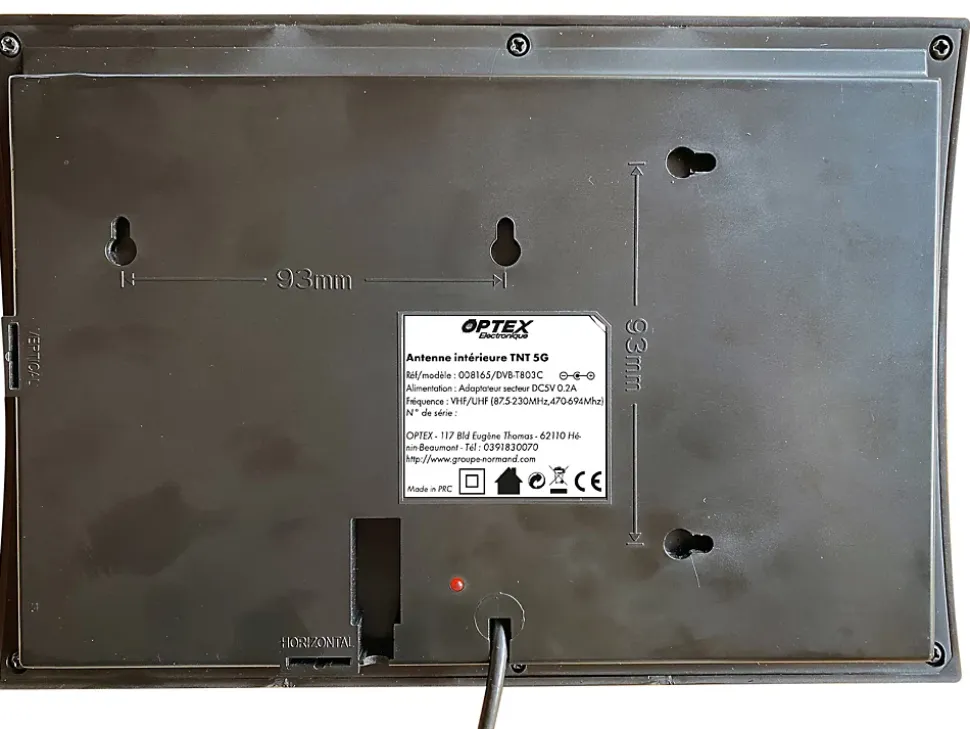 Antenne intérieure TNT Optex 87.5-230 MHz