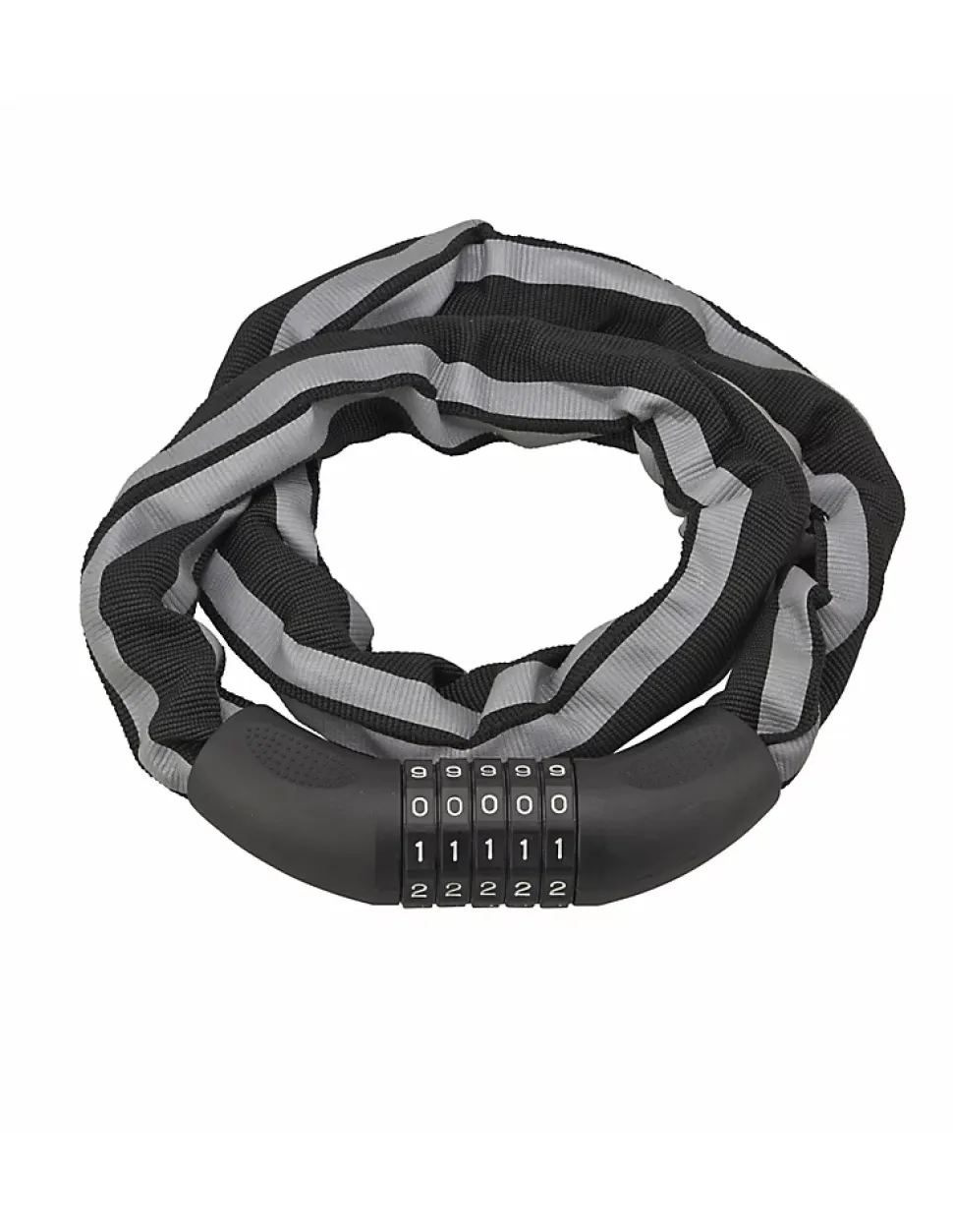 Antivol à combinaison Biker, 5 chiffres, chaîne acier, moto, 0.9m, noir - THIRARD