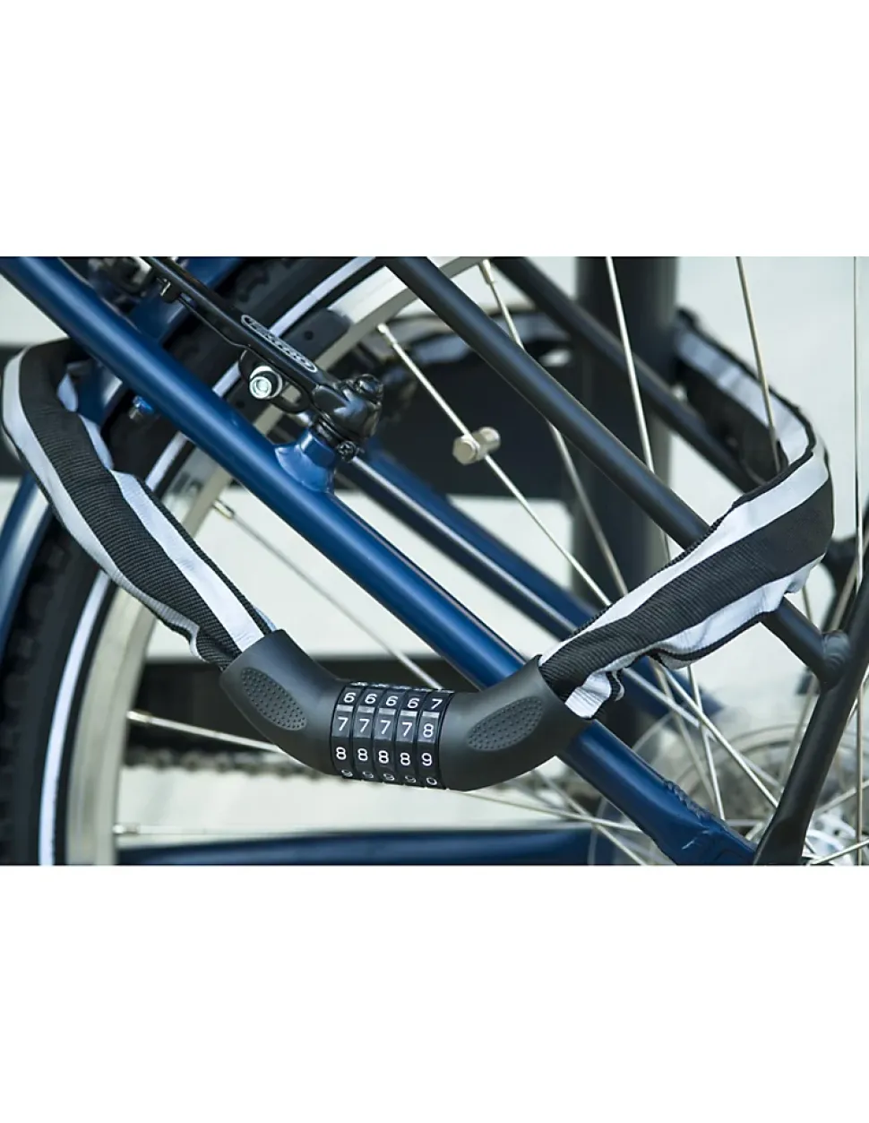 Antivol à combinaison Biker, 5 chiffres, chaîne acier, moto, 0.9m, noir - THIRARD