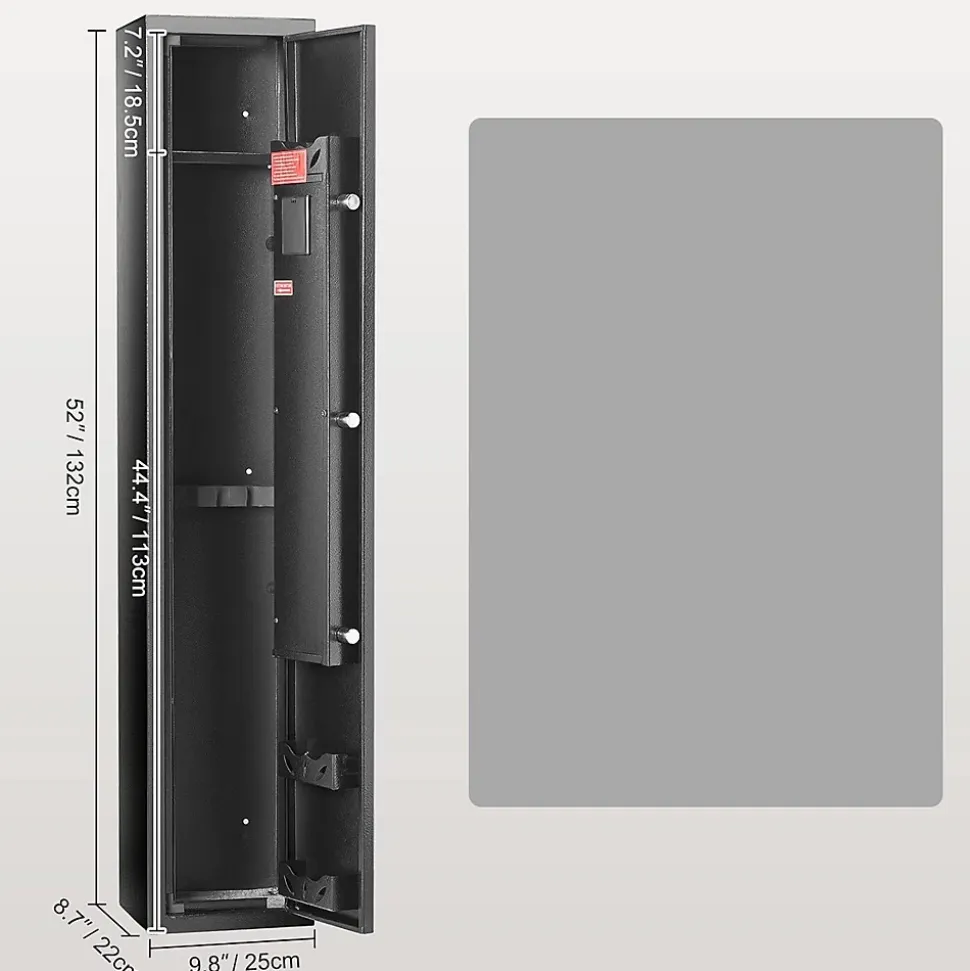 Armoire à 3 Fusils 4 Pistolets en Acier Coffre-Fort pour Armes à Feu 2 Façons de Verrouillage Mot de Passe et 2 Clés
