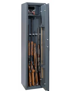 Armoire à fusils Cardiff, fermeture électronique à code, 2 pênes, capacité de 5 fusils - THIRARD