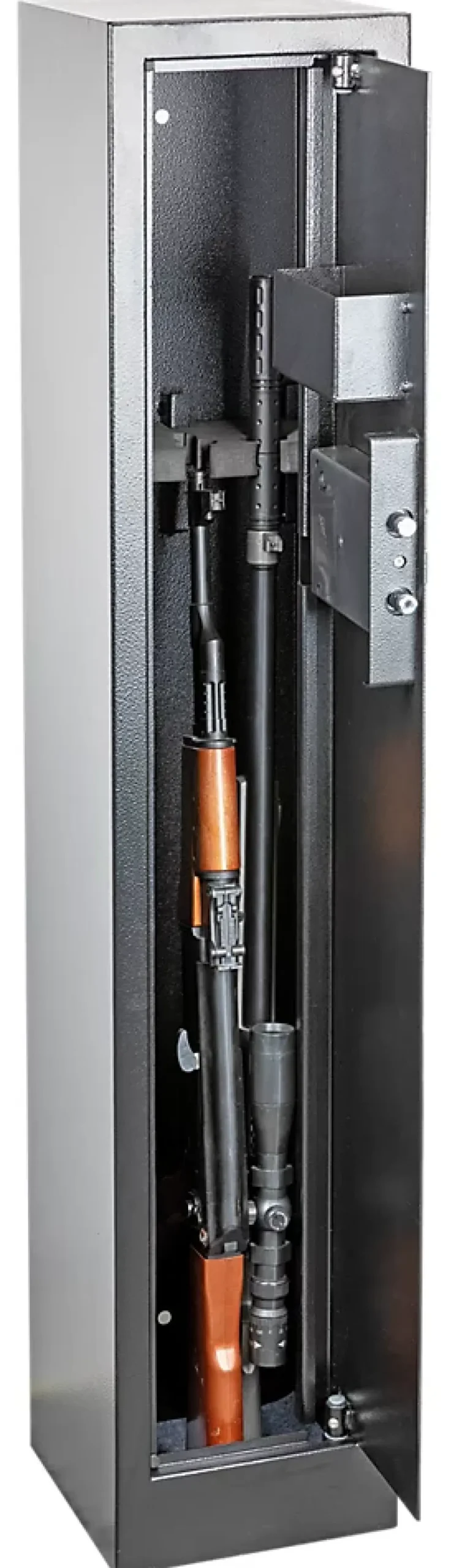 Armoire à fusils serrure électronique Smith & Locke – 3 armes, acier noir – 60 L – l.25 x H.125 x P.25 cm