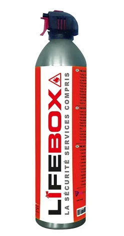 Aérosol d'extinction incendie eau + mousse Lifebox 750 ml