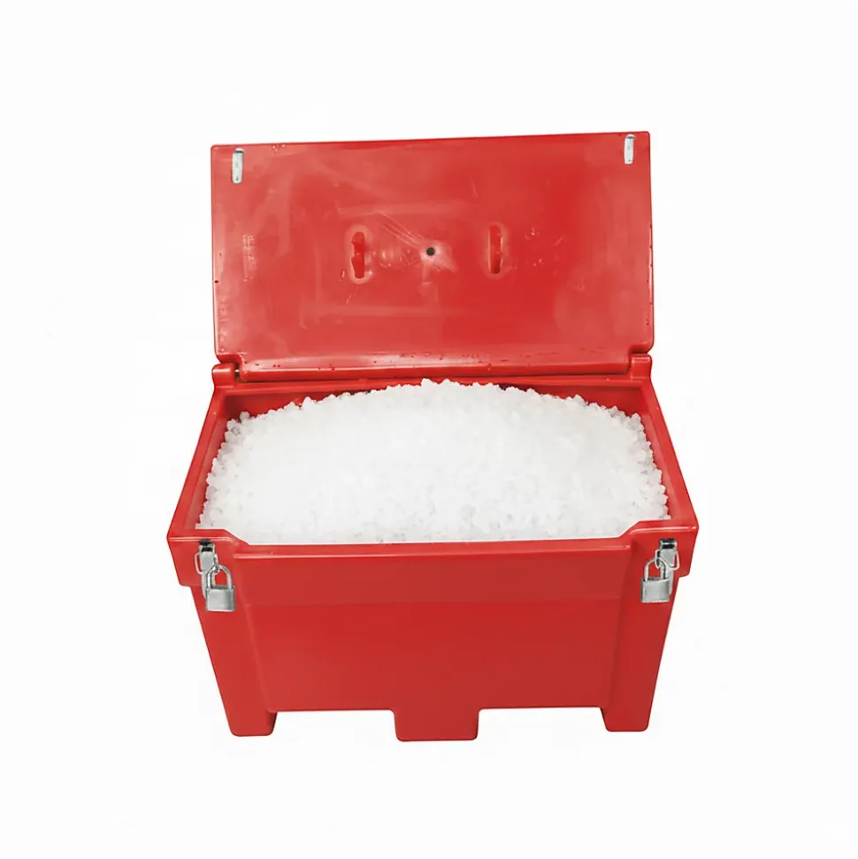 Bac à sable incendie/ à sel de déneigement 300l + grenouillères + cadenas