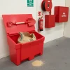 Bac à sable incendie/ à sel de déneigement 200l + pelle- lot de 6