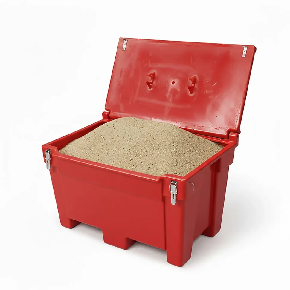 Bac à sable incendie/ à sel de déneigement 200l + grenouillères