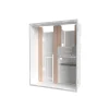 Bac d'encastrement pour GTL en acier blanc ATOLE - 2 Travées 13 modules - H. 660 mm