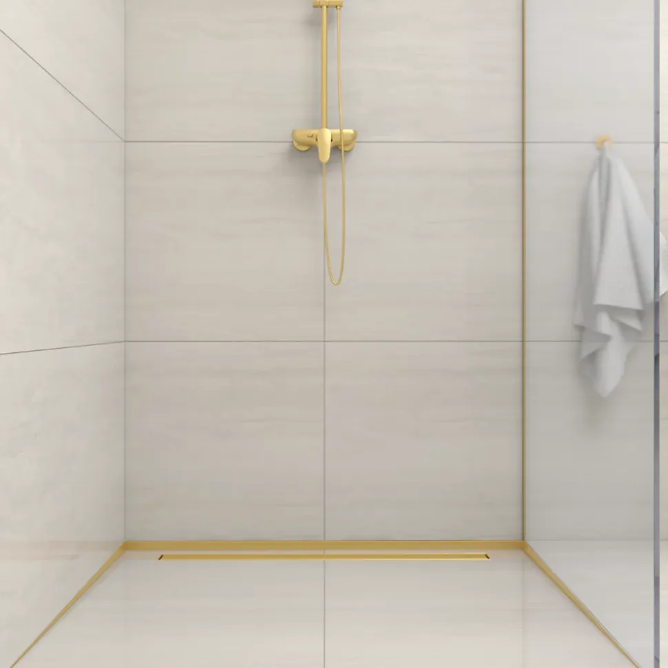 Balneo Barre de pente de sol droite pour receveur 170 cm doré INOX Acier inoxydable