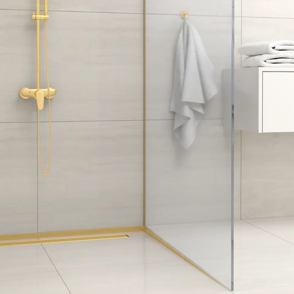Balneo Barre de pente de sol droite pour receveur 170 cm doré INOX Acier inoxydable