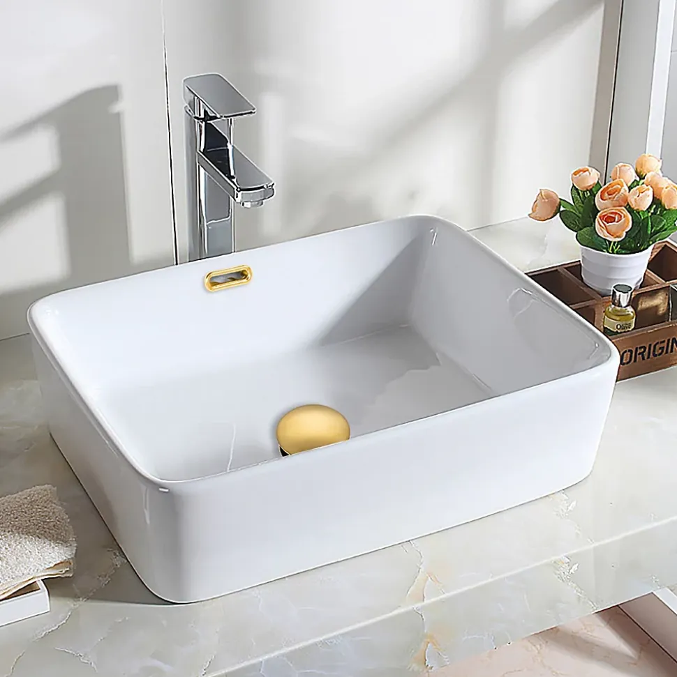 Balneo Bonde clic-clac avec trop-plein, pour lavabo, finition gold, laiton