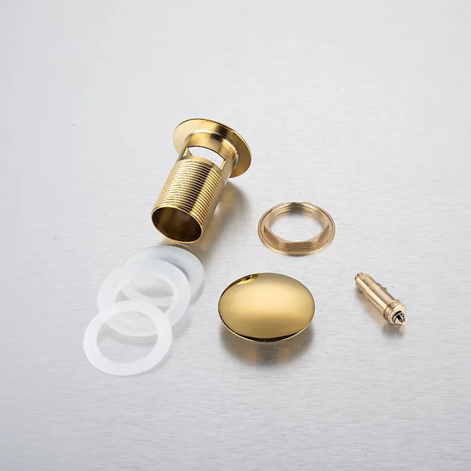 Balneo Bonde clic-clac avec trop-plein, pour lavabo, finition gold, laiton