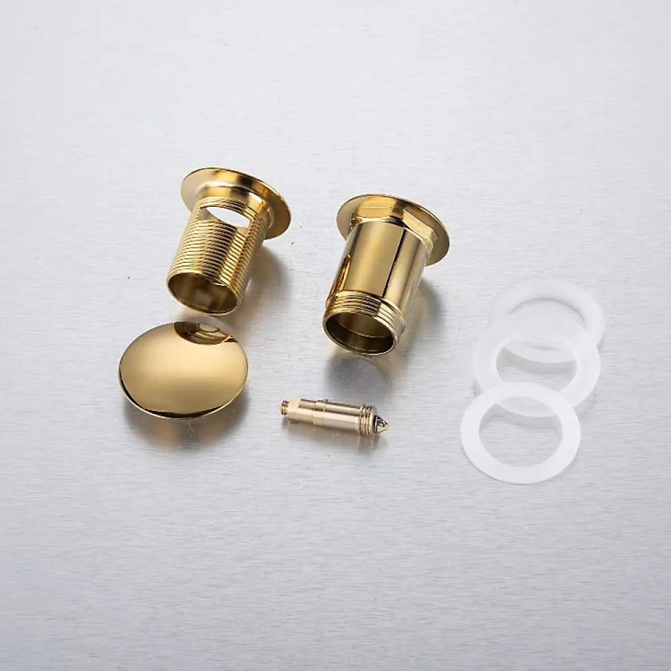 Balneo Bonde clic-clac avec trop-plein, pour lavabo, finition gold, laiton